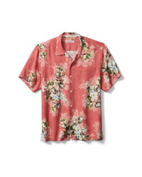 Tommy Bahama Shadow Bay Blooms Floral Short Sleeve Button Up Silk Camp Shirt