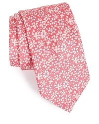Pink Floral Silk Tie