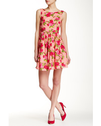 Betsey Johnson Floral Print Cotton Fit Flare Dress