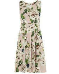 Jolie Moi Pink Floral 50s Pleated Dress