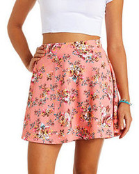 Charlotte Russe High Waisted Floral Print Skater Skirt | Where to buy ...