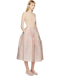 Simone Rocha Pink Floral Cloqu Skirt