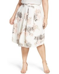 City Chic Plus Size Floral Whimsy Pleat Skirt