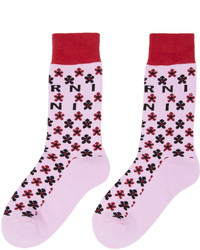 Marni Pink Micro Flower Socks