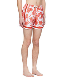 Dries Van Noten Red White Floral Swim Shorts
