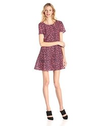 Heather Floral Printed Lace Short Sleeve Swing Dress