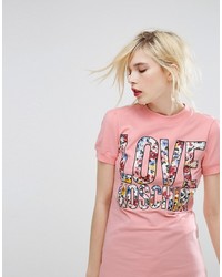 Love Moschino Floral Logo T Shirt