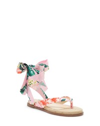Pink Floral Thong Sandals