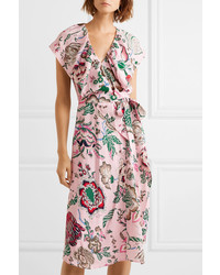 Tory Burch Adelia Ruffled Floral Print Wrap Dress