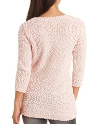 Charlotte Russe Popcorn Knit Textured Pullover Tunic Sweater