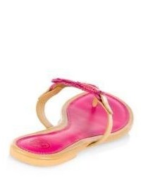 Tory Burch Miller Fringe Leather Thong Sandals
