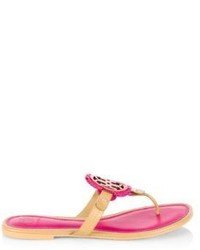 Tory Burch Miller Fringe Leather Thong Sandals