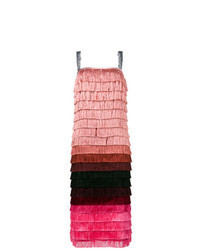 Pink Fringe Midi Dress