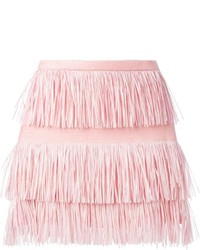 Pink Fringe Mini Skirt