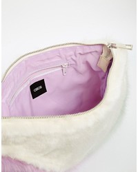Asos Faux Fur Zip Top Clutch Bag