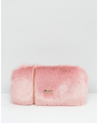 Skinnydip Faux Fur Box Clutch Bag In Pink