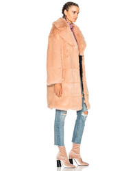 MSGM Faux Fur Coat In Pink