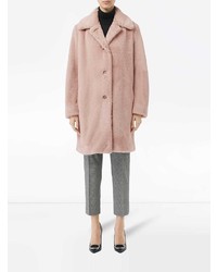 Burberry Faux Fur Single Breasted Coat