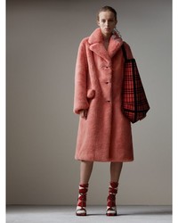 Burberry Faux Fur Single Breasted Coat