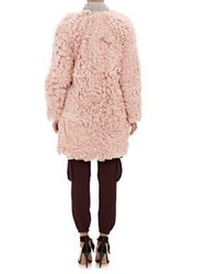 Ulla Johnson Fur Hawk Coat Pink Size Na