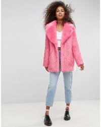Asos Pink Faux Fur Coat
