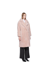 Yves Salomon Meteo Pink Woven Wool Coat
