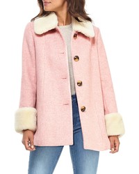 Gal Meets Glam Collection Eloise Check Coat With Faux