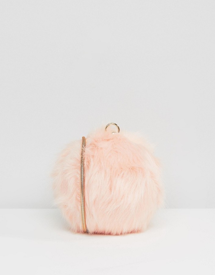 Aldo Blush Faux Fur Sphere Cross Body Bag 77 Asos Lookastic