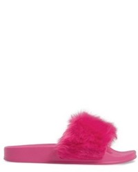 Topshop Hoot Faux Fur Slide Sandal