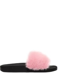 Givenchy Mink Fur Rubber Slide Sandals