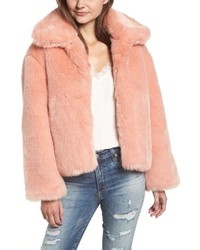 Pam & Gela Boxy Faux Fur Coat