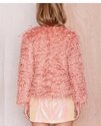 ChicNova Pink Faux Fur Coat
