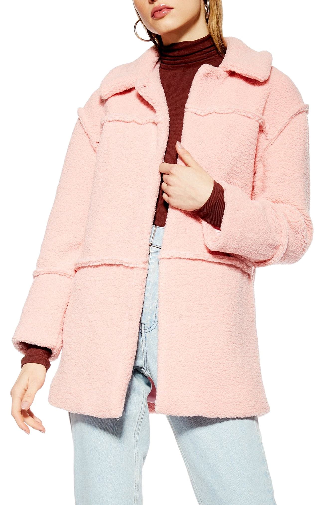 pink borg jacket