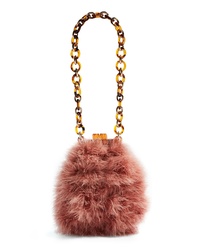 Topshop Marabou Feather Frame Handbag