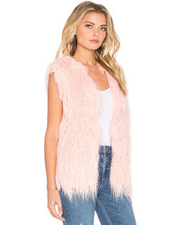 MinkPink Pretty In Pink Faux Fur Vest