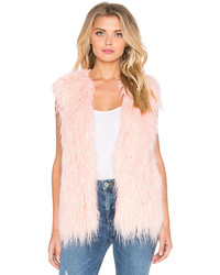 MinkPink Pretty In Pink Faux Fur Vest