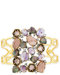 Alexis Bittar Mosaic Mixed Crystal Cuff Bracelet