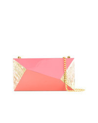 Pink Geometric Clutch