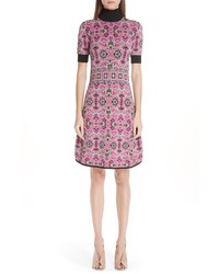 Versace Collection Jacquard Knit Turtleneck Dress