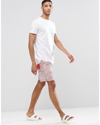 Asos Brand Swim Shorts With Geo Print In Mid Length