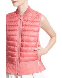 Moncler Tournesol Water Resistant Peplum Hem Puffer Vest