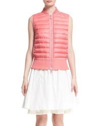 Moncler Tournesol Water Resistant Peplum Hem Puffer Vest