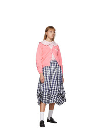 Comme Des Garçons Girl Pink And White Check Peter Pan Collar Blouse