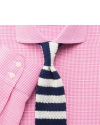 Charles Tyrwhitt Pink Textured Gingham Check Non Iron Extra Slim Fit Shirt