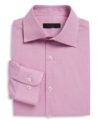 Ike Behar Regular Fit Gingham Pickstitch Cotton Dress Shirt