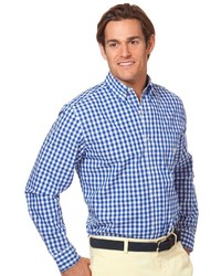 Chaps Long Meadow Classic Fit Gingham Easy Care Casual Button Down Shirt Big Tall