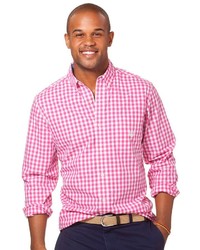 Chaps Long Meadow Classic Fit Gingham Easy Care Casual Button Down Shirt Big Tall