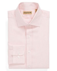 Natural Blue Gingham Linen Sport Shirt Pink 185 3435