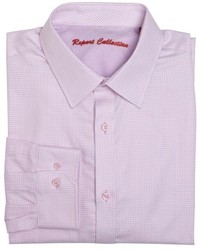 Report Collection Pink Gingham Cotton Spread Collar Shirt