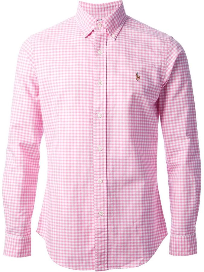 ralph lauren pink check shirt